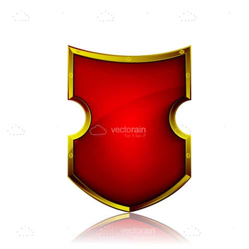 Abstract Antique Shield in Red and Gold